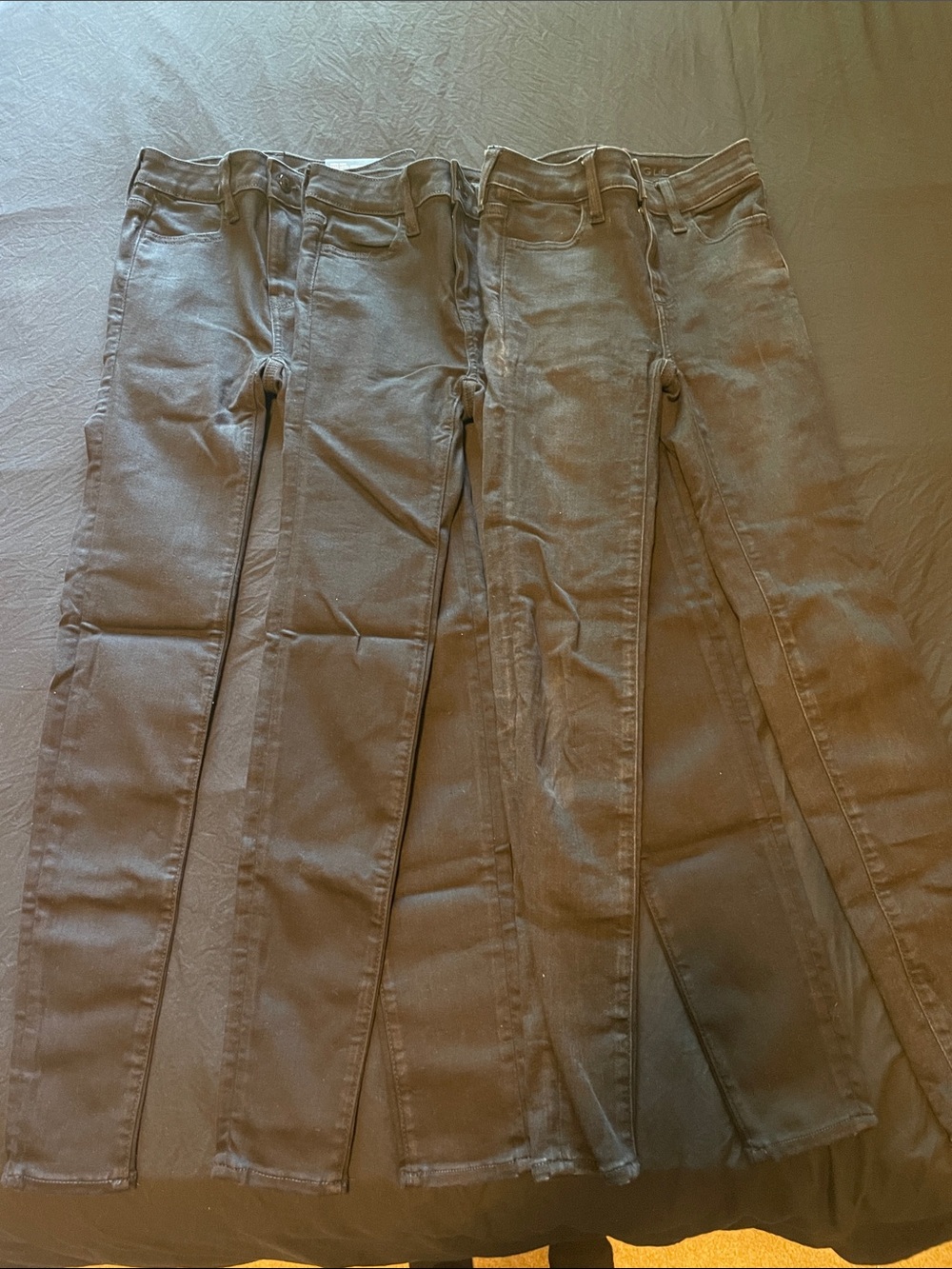 3 pairs of black high rise jeggings